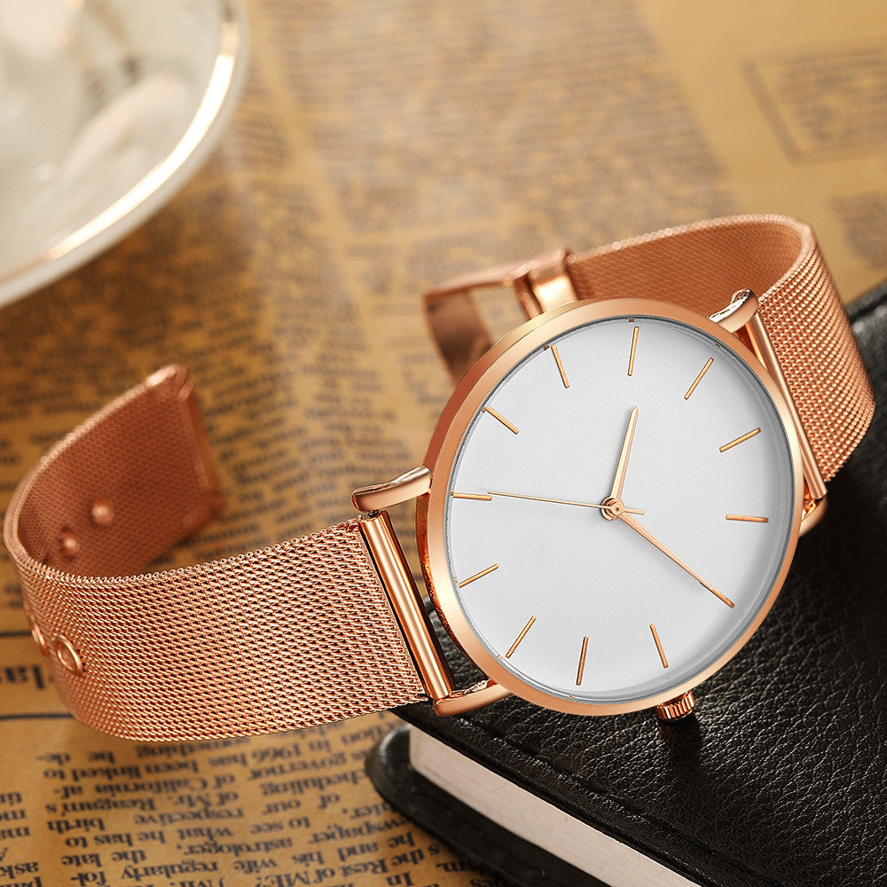 Men's fashion no LOGO watch ladies minimalist style mesh with quartz watch Geneva watch watch