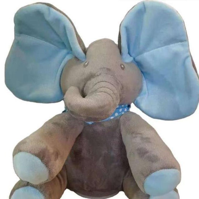 Hot peekaboo elephant eye covering elephant electric elephant comfort doll electric plush toy