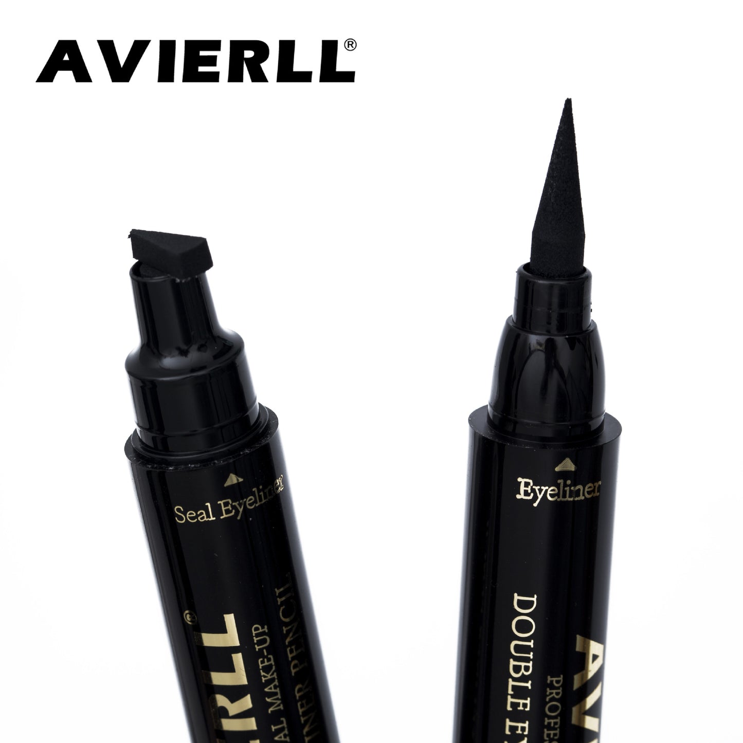 Wish cross-border makeup double head seal eyeliner pen triangle seal eyeliner 2 and 1 waterproof eyeliner pen new style