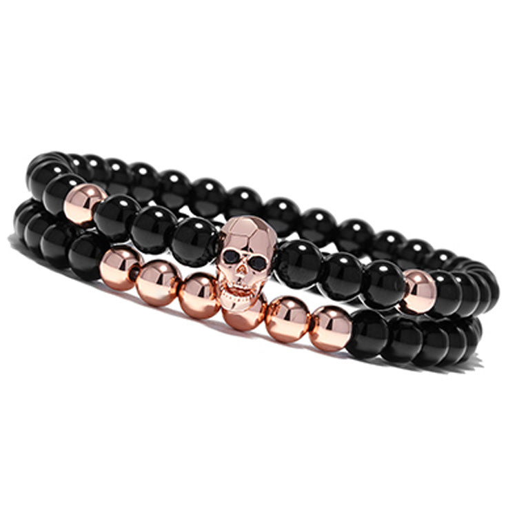 Amazon Explosion Taro Devil Shape Beaded Bracelet Face Ghost Head Diamond Set Bracelet Wholesale