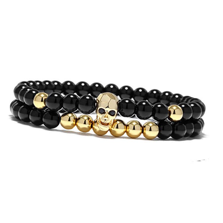 Amazon Explosion Taro Devil Shape Beaded Bracelet Face Ghost Head Diamond Set Bracelet Wholesale