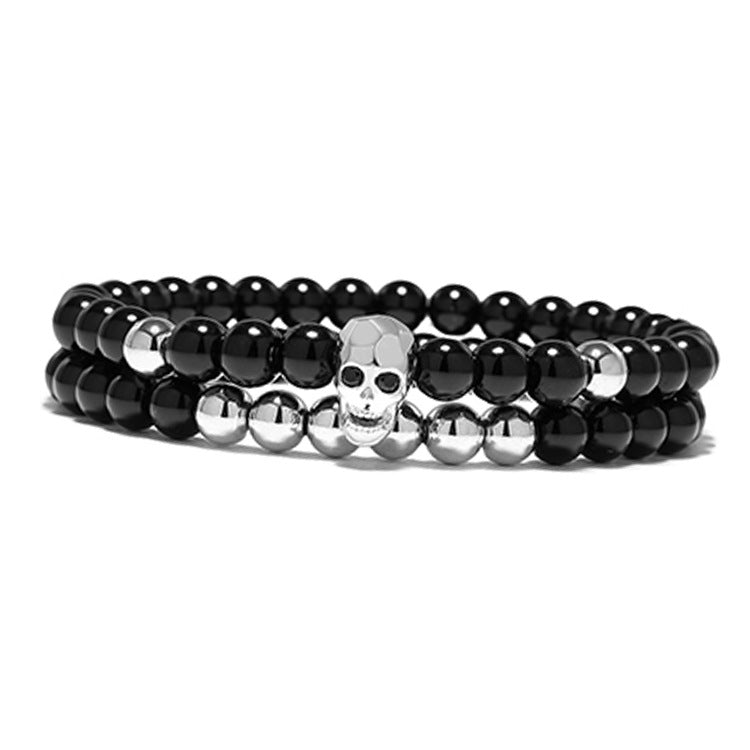 Amazon Explosion Taro Devil Shape Beaded Bracelet Face Ghost Head Diamond Set Bracelet Wholesale