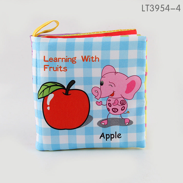 Baby cloth book early education toys baby English cognition palm book r not broken with ringing paper BB call