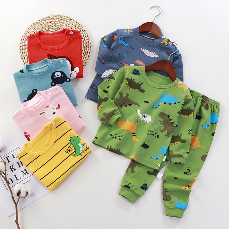 Spring and autumn children's underwear set pure cotton autumn clothing