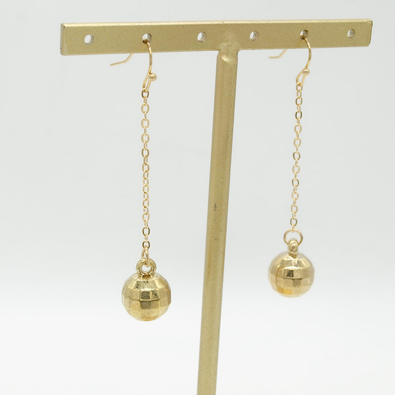 Alloy Metal Disco Ball Earrings