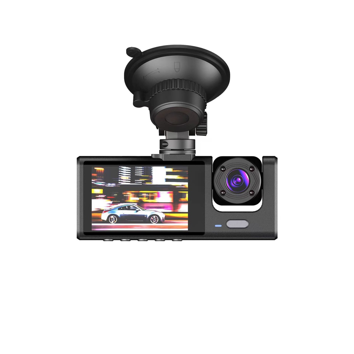 High-definition 1080P 2-inch screen driving recorder with three lenses simultaneously displaying reversing images on mobile phone WIFI car DVR