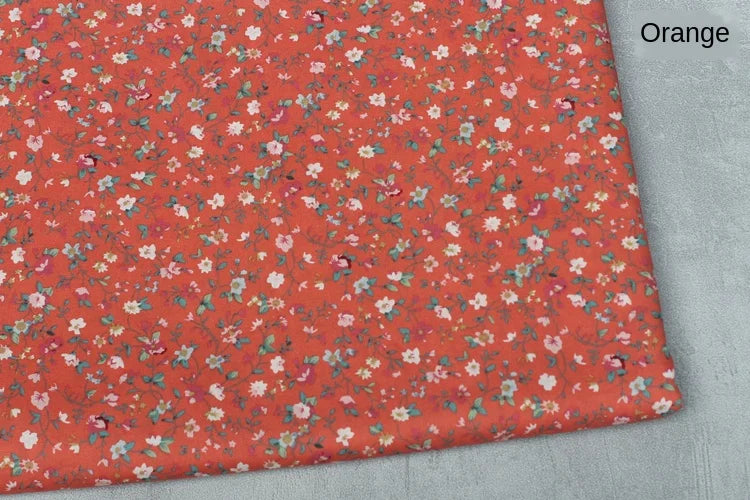 140x50cm Pastoral Floral Plain Cotton Sewing Fabric DIY Children's Wear Cloth Make Bedding Quilt Decoration Home 170g/m