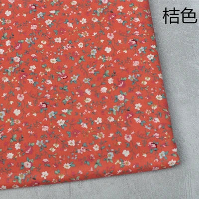 140x50cm Pastoral Floral Plain Cotton Sewing Fabric DIY Children's Wear Cloth Make Bedding Quilt Decoration Home 170g/m