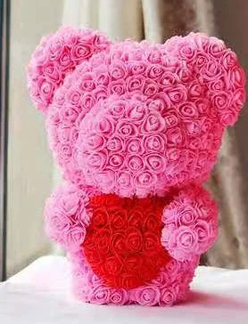 High Quality 40cm Artificial Roses Foam bear with gift box flower teddy Bear Gift for Valentine day mother's day gift