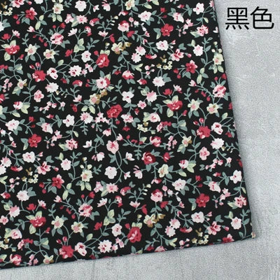 140x50cm Pastoral Floral Plain Cotton Sewing Fabric DIY Children's Wear Cloth Make Bedding Quilt Decoration Home 170g/m