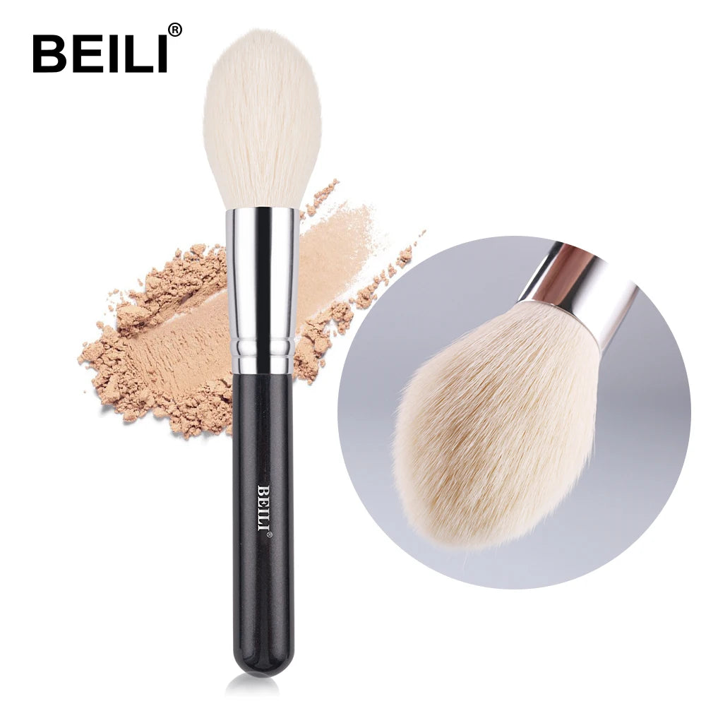 BEILI Black Big Powder Makeup Brushes Really Soft Foundation Highlight Single Professional Wool Fiber Brush Beauty Make up Tools