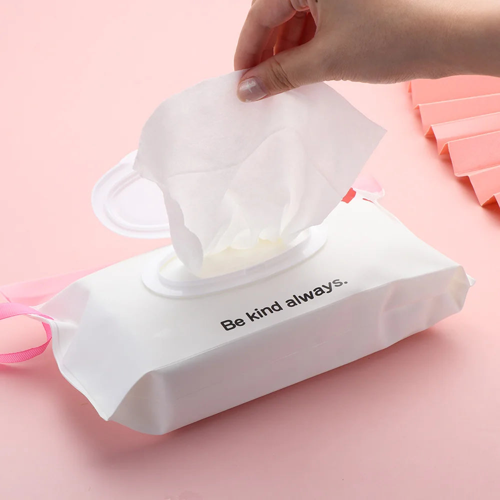 Snap Strap Portable Baby Wet Wipes Bag Tissue Box Container Eco-friendly Easy-carry Clamshell Cosmetic Cleaning Cases 24*13.5cm