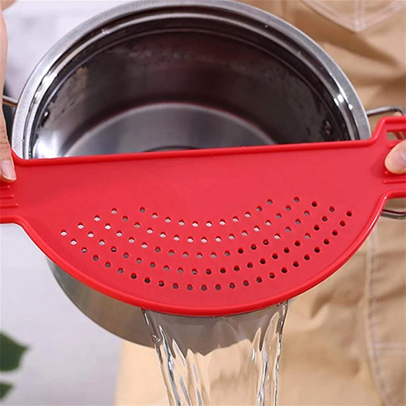 Kitchen Accessories Plastic Drain Basket Wash Rice Filter Leakproof Baffle Funnel For Jars Kitchen Gadget Pot Side Drainer