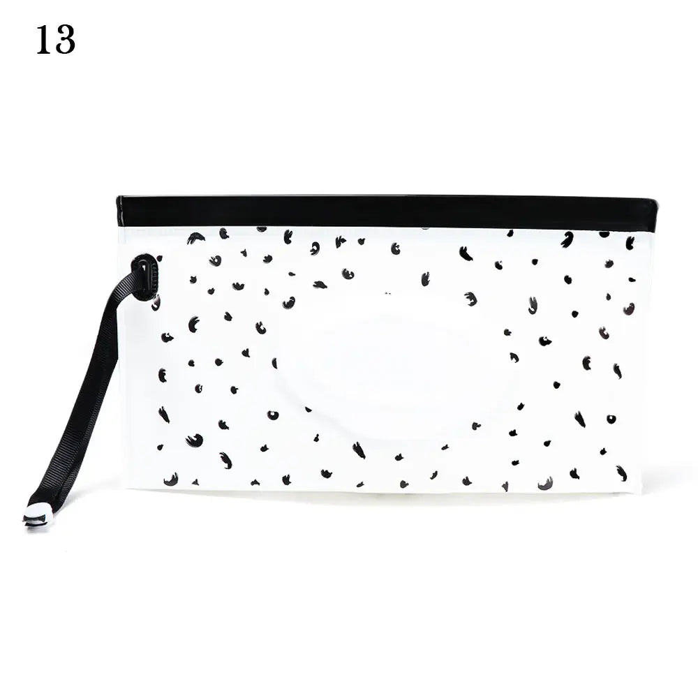 Snap Strap Portable Baby Wet Wipes Bag Tissue Box Container Eco-friendly Easy-carry Clamshell Cosmetic Cleaning Cases 24*13.5cm