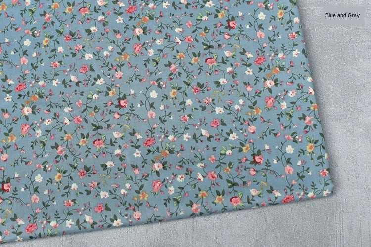 140x50cm Pastoral Floral Plain Cotton Sewing Fabric DIY Children's Wear Cloth Make Bedding Quilt Decoration Home 170g/m