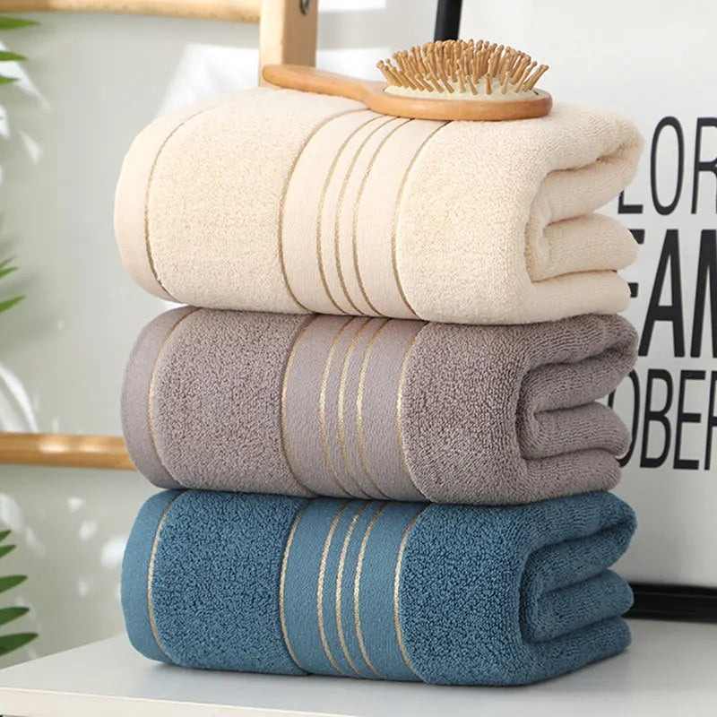 Custom Logo Large Luxury Good Absorption Soft Golden Satin Dobby 100% Cotton Bath Towels Set for Bathroom and Hotel