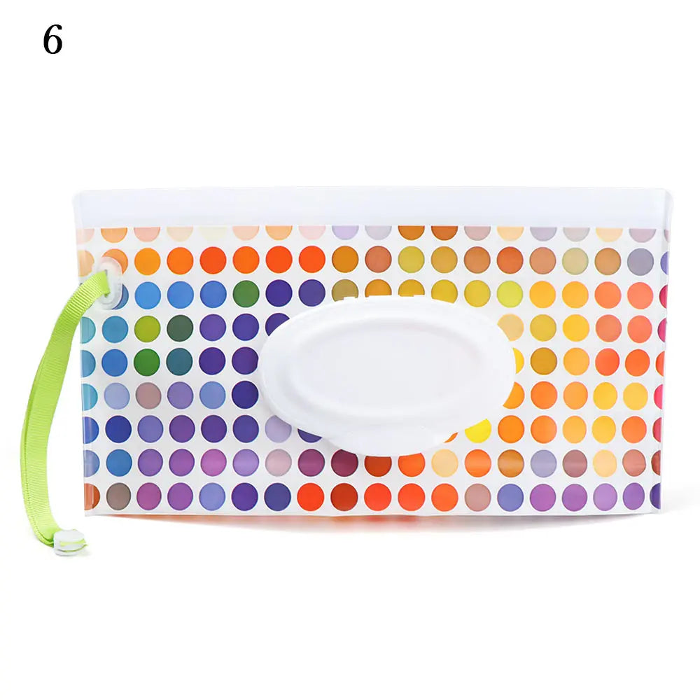 Snap Strap Portable Baby Wet Wipes Bag Tissue Box Container Eco-friendly Easy-carry Clamshell Cosmetic Cleaning Cases 24*13.5cm