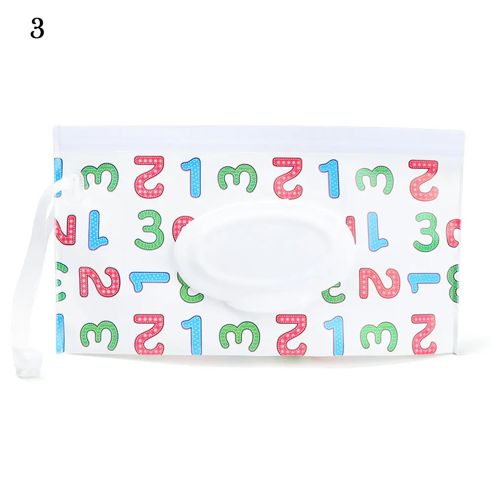 Snap Strap Portable Baby Wet Wipes Bag Tissue Box Container Eco-friendly Easy-carry Clamshell Cosmetic Cleaning Cases 24*13.5cm