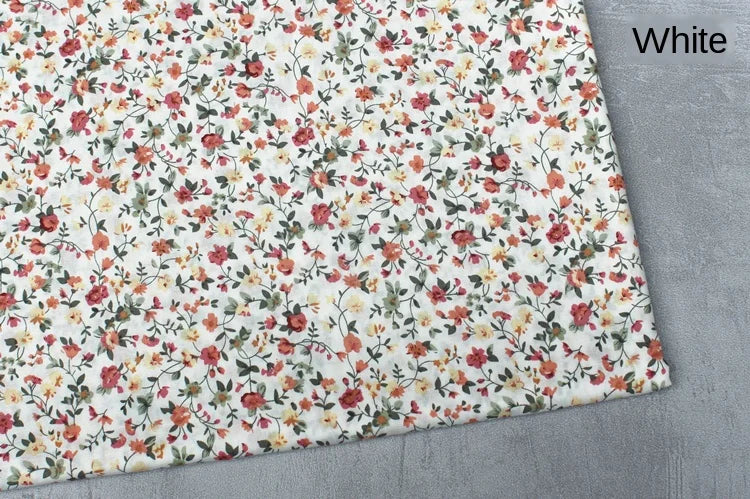 140x50cm Pastoral Floral Plain Cotton Sewing Fabric DIY Children's Wear Cloth Make Bedding Quilt Decoration Home 170g/m