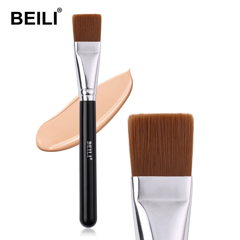 BEILI Black Big Powder Makeup Brushes Really Soft Foundation Highlight Single Professional Wool Fiber Brush Beauty Make up Tools