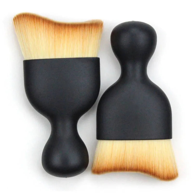 S Shape Cream Blush Makeup Brush Contour Foundation Loose Powder Brush Multifunctional Kabuki Makeup Brushes With Protect Lid