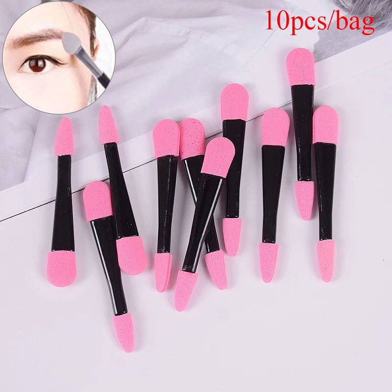 10pcs Portable Eye Shadow Brushes Powder Brush Double Ended Eyeshadow Applicator Pro Sponge Eye Shadow Make Up Supplies