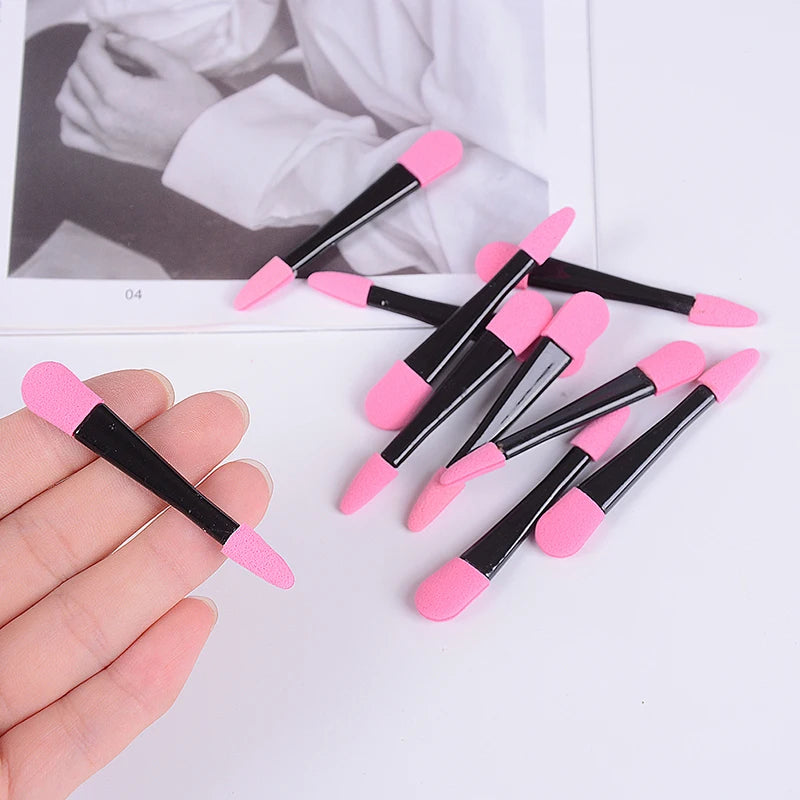 10pcs Portable Eye Shadow Brushes Powder Brush Double Ended Eyeshadow Applicator Pro Sponge Eye Shadow Make Up Supplies