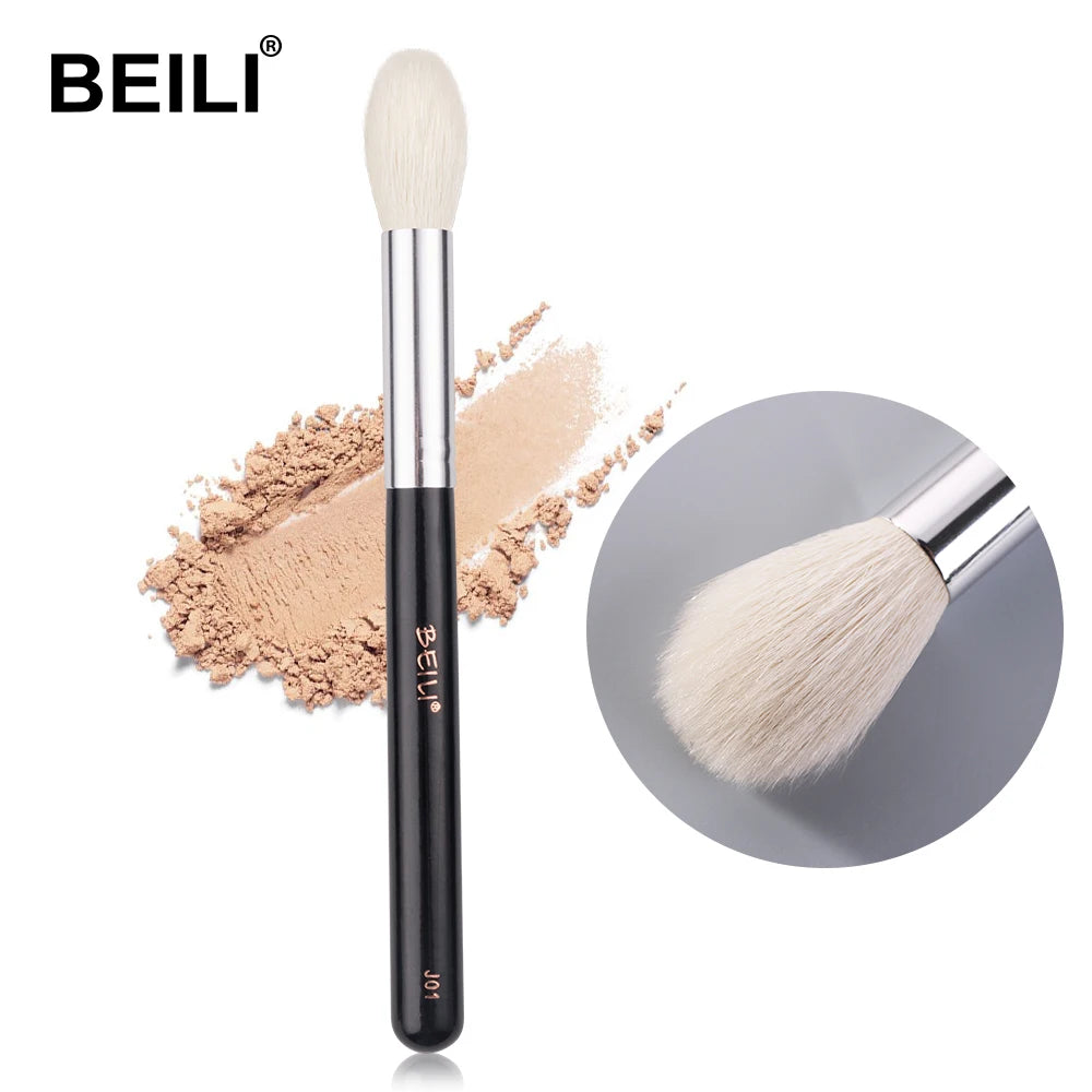 BEILI Black Big Powder Makeup Brushes Really Soft Foundation Highlight Single Professional Wool Fiber Brush Beauty Make up Tools