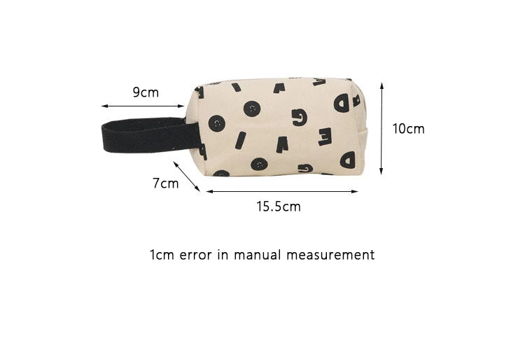 Letters Print Women Canvas Cosmetic Bags Cotton Cloth Make Up Bag Pouch Little Handbag Clutch Travel Organizer Case For Girls