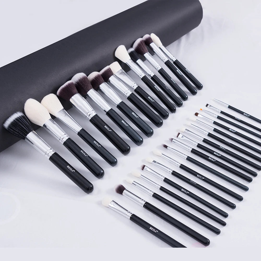 BEILI Professional 6/8pcs Classic Natural Eye Makeup Brushes Set Eyeshadow Eyebrow Blending Smokey Black Beauty Make up Brushes