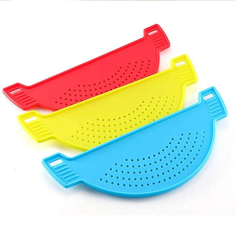 Kitchen Accessories Plastic Drain Basket Wash Rice Filter Leakproof Baffle Funnel For Jars Kitchen Gadget Pot Side Drainer