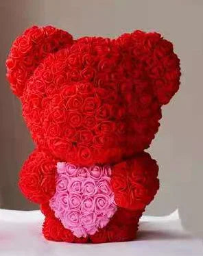 High Quality 40cm Artificial Roses Foam bear with gift box flower teddy Bear Gift for Valentine day mother's day gift