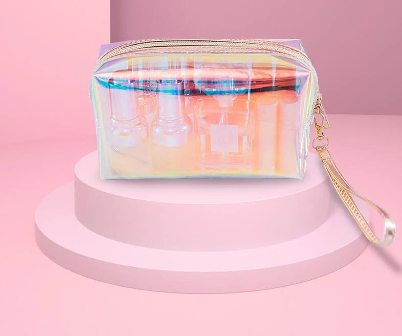 Makeup Bags Transparent Pretty Fashion Laser Travel Cosmetic Bag Toiletry Brush Bags Organizer Necessary Case Wash Make Up Box