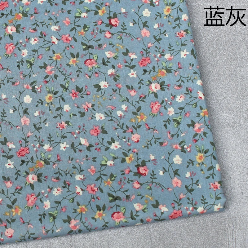 140x50cm Pastoral Floral Plain Cotton Sewing Fabric DIY Children's Wear Cloth Make Bedding Quilt Decoration Home 170g/m