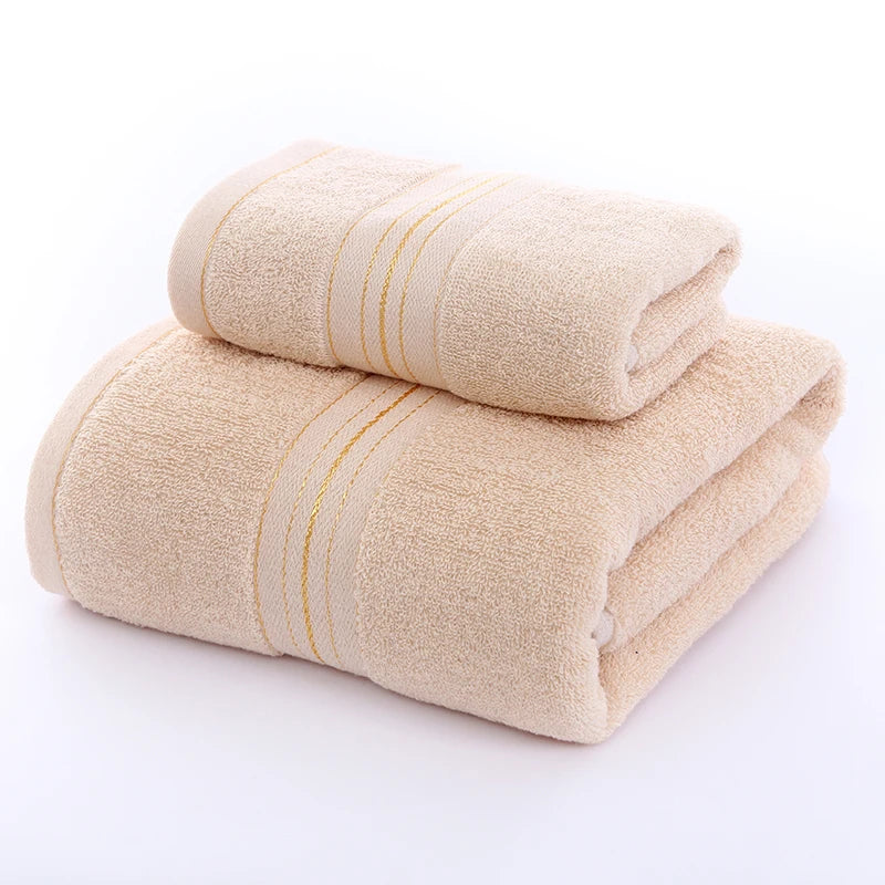 Custom Logo Large Luxury Good Absorption Soft Golden Satin Dobby 100% Cotton Bath Towels Set for Bathroom and Hotel