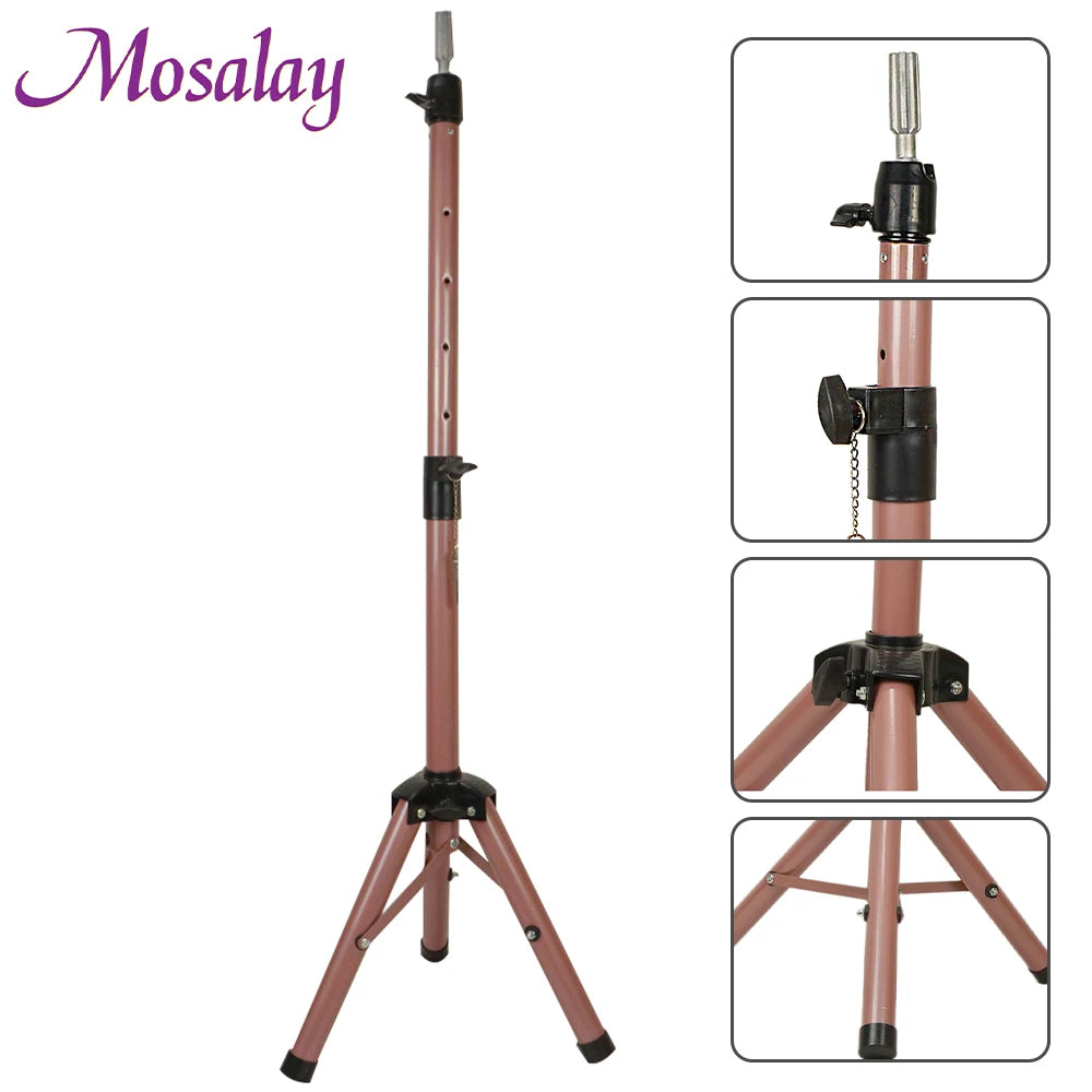 High Quality Adjustable Tripod Stand Holder Mannequin Head Cosmetology Hairdressing Training Head Holder Tools For Make Wigs