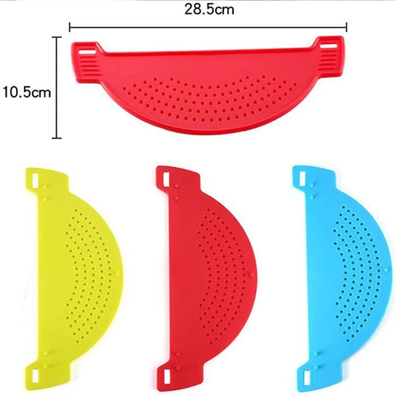 Kitchen Accessories Plastic Drain Basket Wash Rice Filter Leakproof Baffle Funnel For Jars Kitchen Gadget Pot Side Drainer