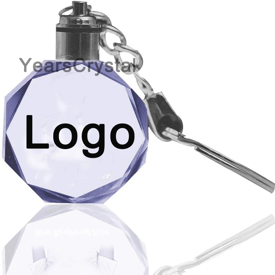 Hot sale custom light keyrings Giveaway Gift cheap the led crystal keychains with car brand logo