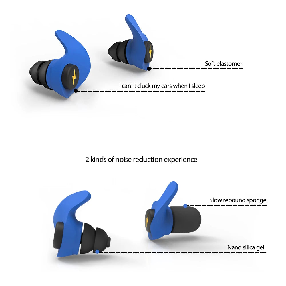 Ear Plugs Sleep Silicone Black Soundproof Tapones Oido Ruido Noise Reduction Filter For Ears Earplug Soft Foam Sleeping Earplugs