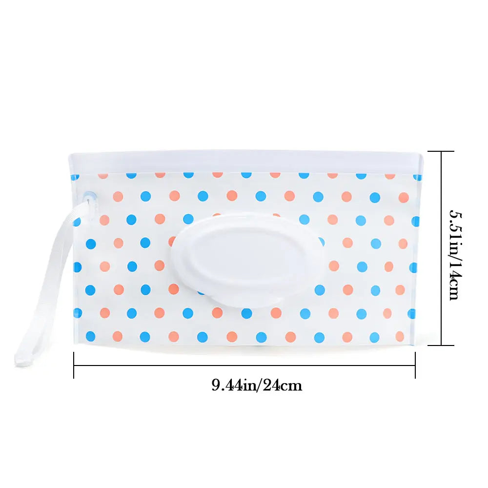 Snap Strap Portable Baby Wet Wipes Bag Tissue Box Container Eco-friendly Easy-carry Clamshell Cosmetic Cleaning Cases 24*13.5cm