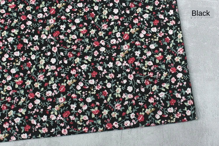 140x50cm Pastoral Floral Plain Cotton Sewing Fabric DIY Children's Wear Cloth Make Bedding Quilt Decoration Home 170g/m