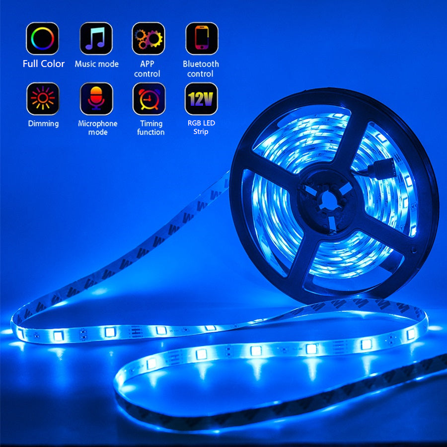 LED Light Strips Bluetooth WIFI Controller Flexible RGB 5050 Decoration BackLight Lamp Night light Luminous String For Bedroom