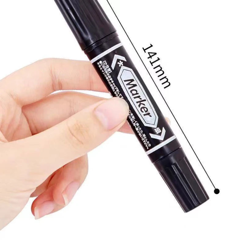 1pcs Large Double-ended Oil-based Marker Black Blue Red Pen Marker Waterproof Thick Head Large Capacity Large Head Pen Ins