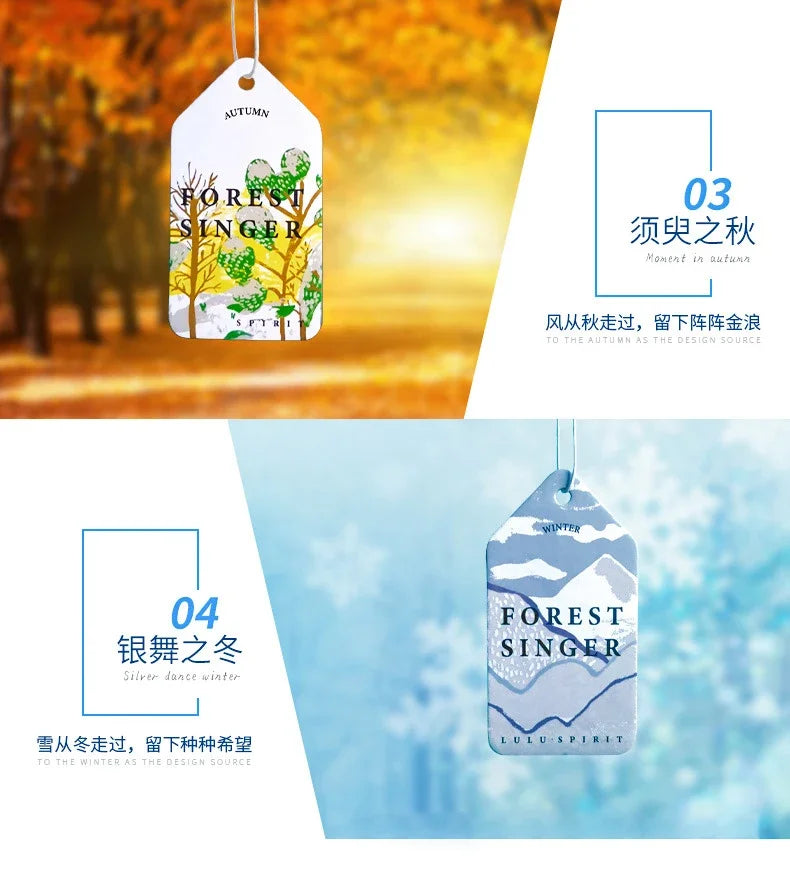 Air Freshener Four Seasons Car Perfume Long-lasting Aromatherapy Fragrance Piece Pendant  Aromatizador De Ambiente 1/3/4/8PCS