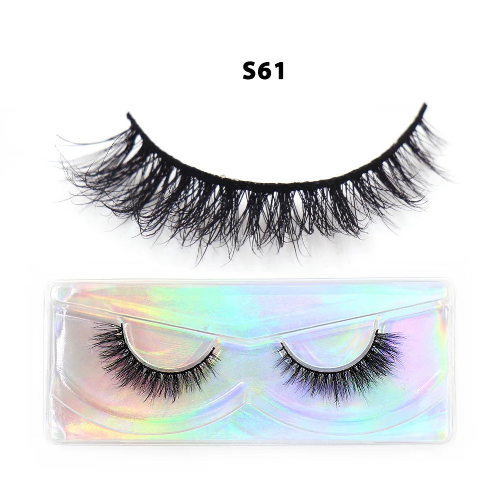 Maquillaje Mink Lashes 3D Half False Eyelash Make Up Lashes Extension Natural short False Cils Clear Band Hand Made Lashes H03