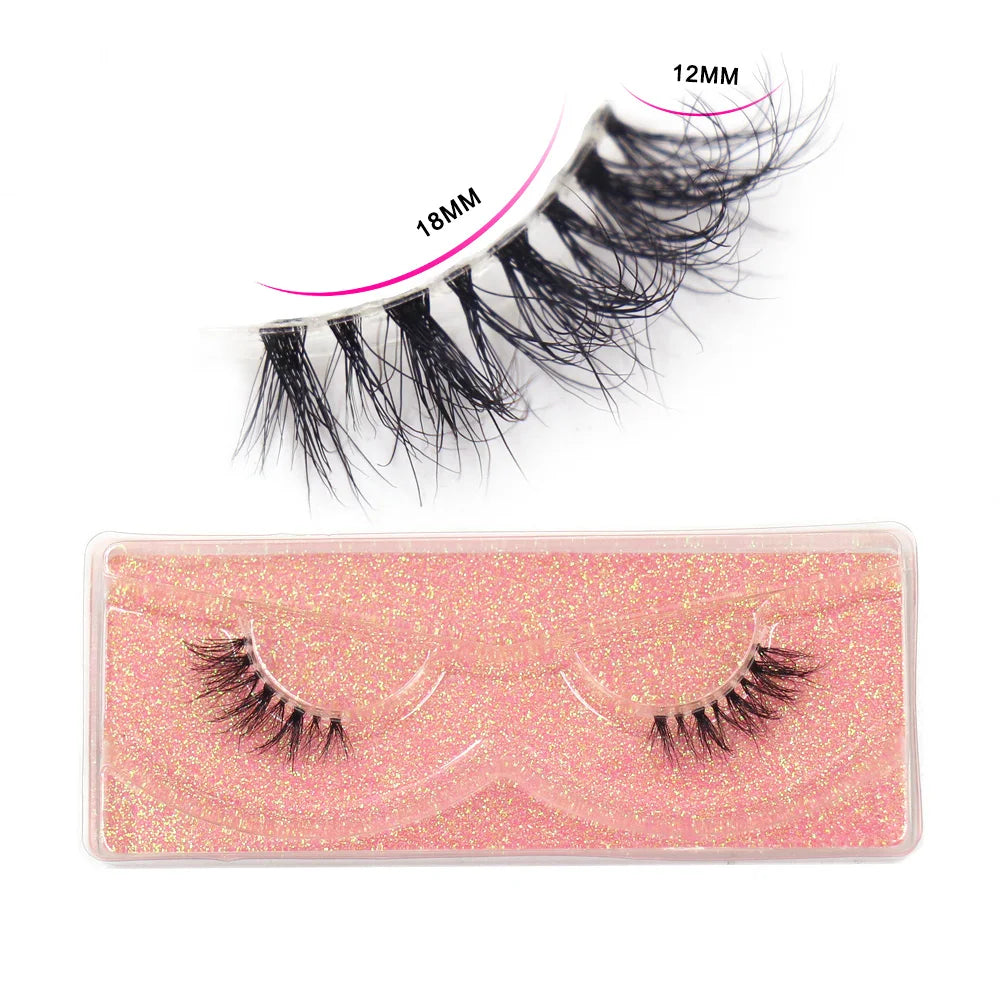 Maquillaje Mink Lashes 3D Half False Eyelash Make Up Lashes Extension Natural short False Cils Clear Band Hand Made Lashes H03