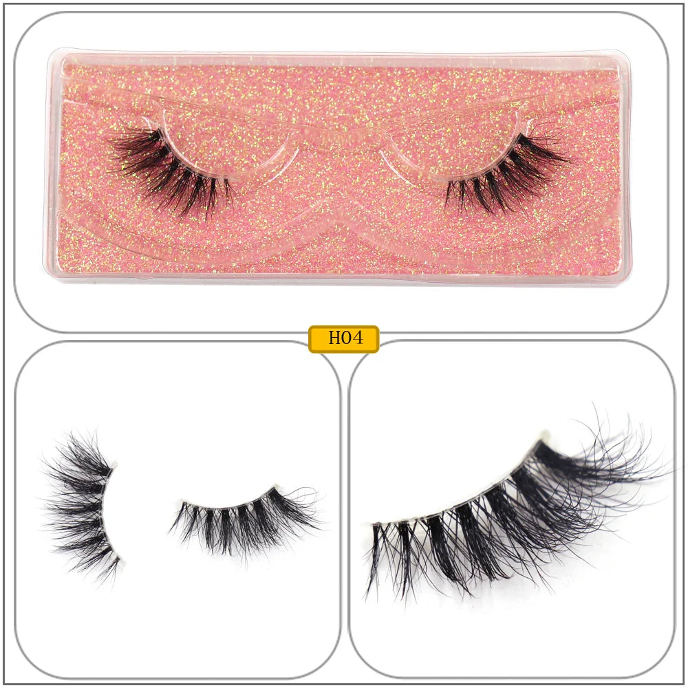 Maquillaje Mink Lashes 3D Half False Eyelash Make Up Lashes Extension Natural short False Cils Clear Band Hand Made Lashes H03