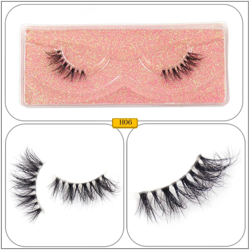 Maquillaje Mink Lashes 3D Half False Eyelash Make Up Lashes Extension Natural short False Cils Clear Band Hand Made Lashes H03