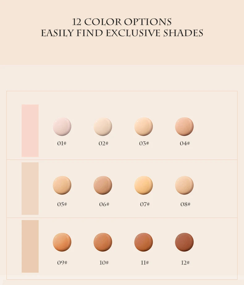 12 Color Matte Foundation Stick Lightweight Makeup Breathable Foundation Cream for Dark Skin Lasting Oil Control Base Make Up