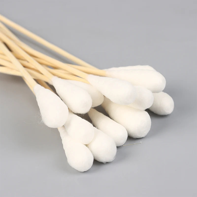 20/100Pcs Singel/Double Head Sterile Cotton Swabs Women Makeup Cotton Buds Wood Sticks Nose Ears Cleaning